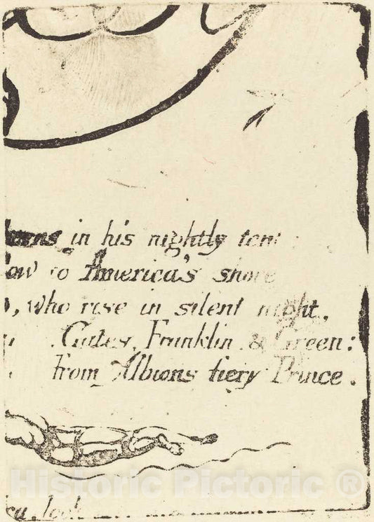 Art Print : William Blake, Restrike from Fragment of Cancelled Plate Fora Prophecy, 1793 - Vintage Wall Art