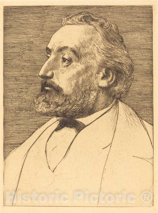 Art Print : Alphonse Legros, Leon Gambetta, 2nd Plate - Vintage Wall Art