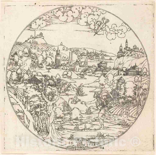 Art Print : Apollo and Daphne, 1582 - Vintage Wall Art