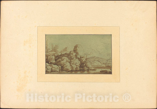 Art Print : Prestel After Everdingen, Landscape, 1780 - Vintage Wall Art