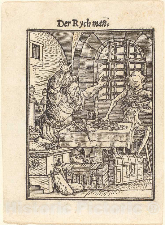 Art Print : Hans Holbein The Younger, Rich Man - Vintage Wall Art
