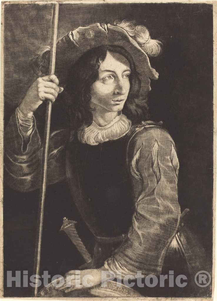 Art Print : Prince Rupert of The Pfalz, The Standard Bearer, 1658 - Vintage Wall Art