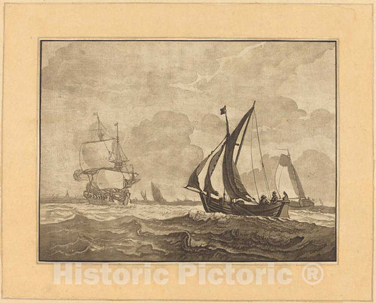 Art Print : Quarry After Vitringa, Seascape, 1782 - Vintage Wall Art