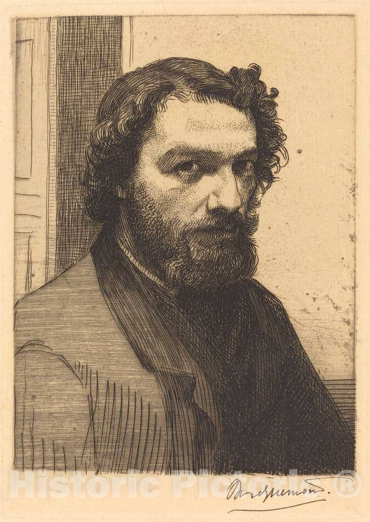 Art Print : FÃ©lix Bracquemond, Alphonse Legros, 1861 - Vintage Wall Art