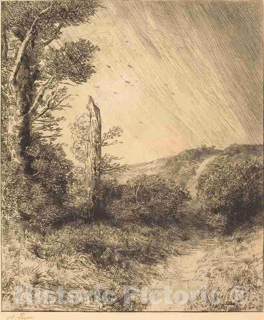 Art Print : Alphonse Legros, Gust of Wind (Le Coup de Vent) - Vintage Wall Art
