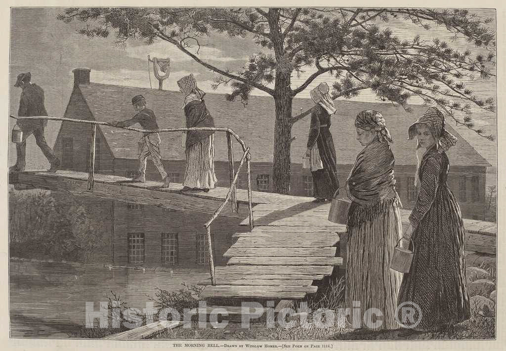 Art Print : Homer, The Morning Bell, 1873 - Vintage Wall Art