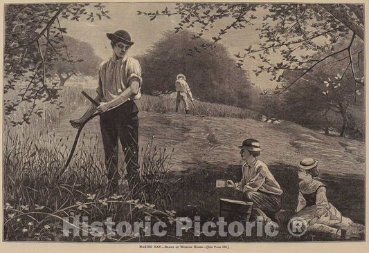 Art Print : Homer, Making Hay, 1872 - Vintage Wall Art
