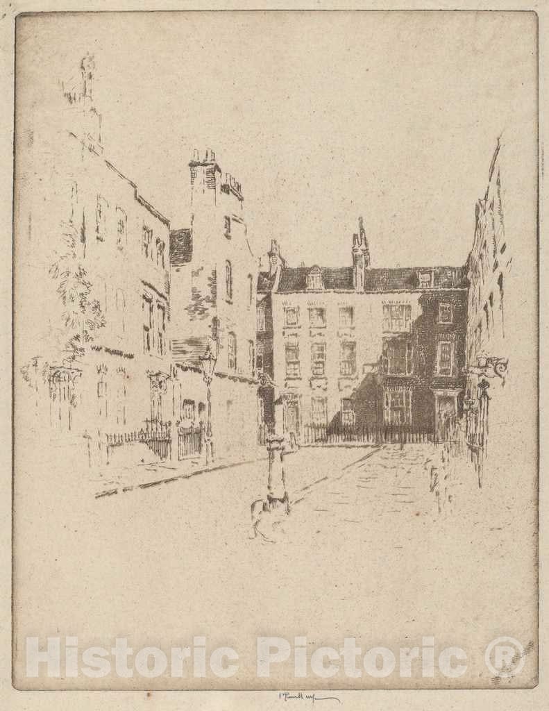Art Print : Joseph Pennell, Cowley Street, Westminster, 1906 - Vintage Wall Art