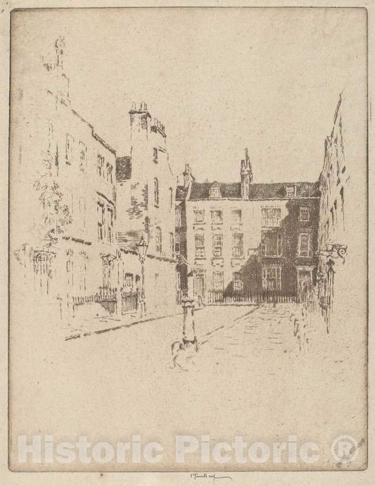 Art Print : Joseph Pennell, Cowley Street, Westminster, 1906 - Vintage Wall Art