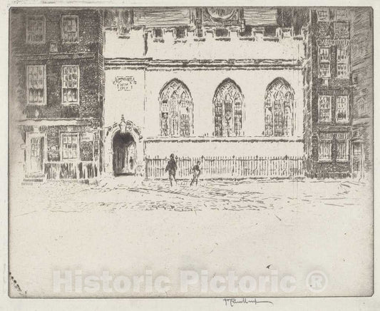 Art Print : Joseph Pennell, Clifford's Inn Hall, 1907 - Vintage Wall Art