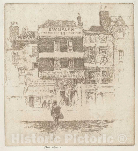Art Print : Joseph Pennell, St. Bartholomew's Gate, 1907 - Vintage Wall Art