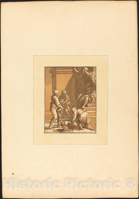 Art Print : Prestel After Bloemaert, Roman Sacrifice, 1780 - Vintage Wall Art
