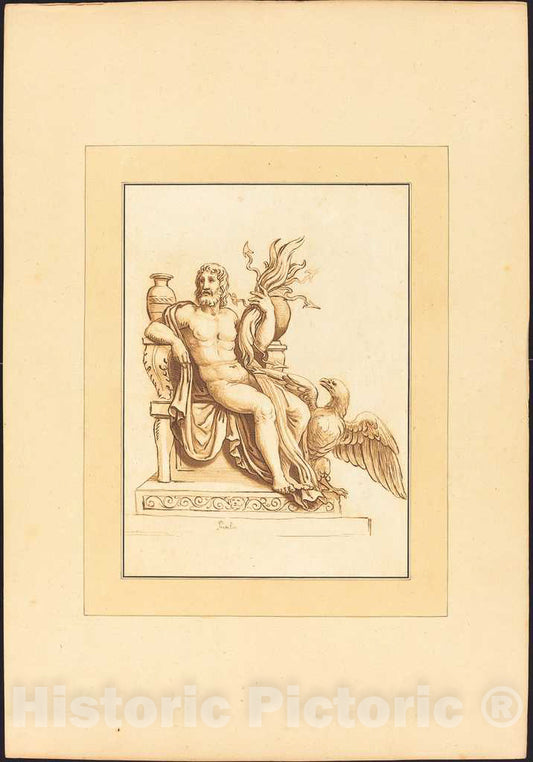 Art Print : Prestel After Giulio Romano, Jupiter, 1781 - Vintage Wall Art