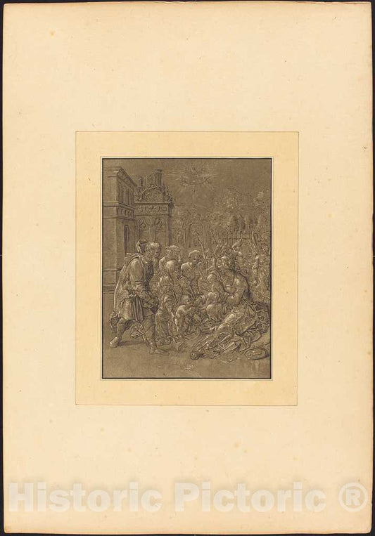 Art Print : Prestel After Hans Brosamer, Visit of Saint Elizabeth to The Holy Family, 1781 - Vintage Wall Art