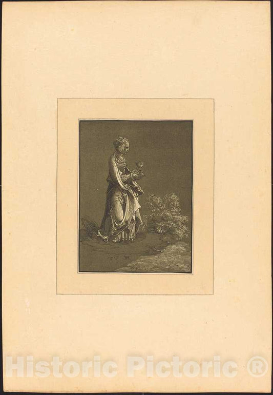 Art Print : Prestel After Albrecht Altdorfer, Saint Barbara, 1782 - Vintage Wall Art