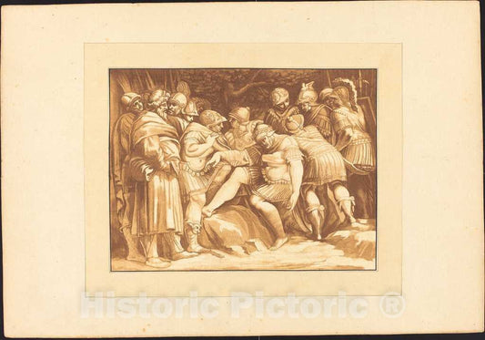 Art Print : Prestel After Caravaggio, Dying Epaminondas, 1782 - Vintage Wall Art