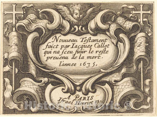 Art Print : Abraham Bosse, Frontispiece for Callot's The New Testament, 1635 - Vintage Wall Art