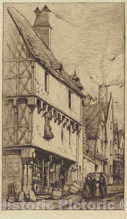 Art Print : Charles Meryon, an Old House at Bourges, Sometimes Called The Musician's House, 1860 - Vintage Wall Art