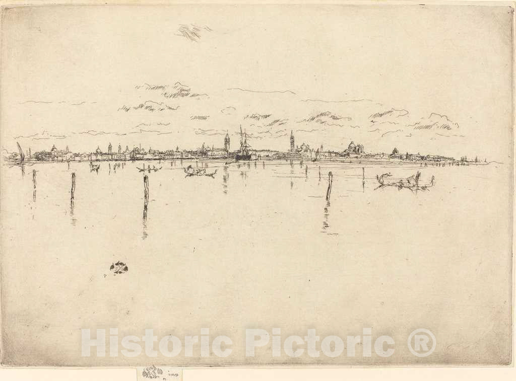 Art Print : James McNeill Whistler, Little Venice, 1880 - Vintage Wall Art