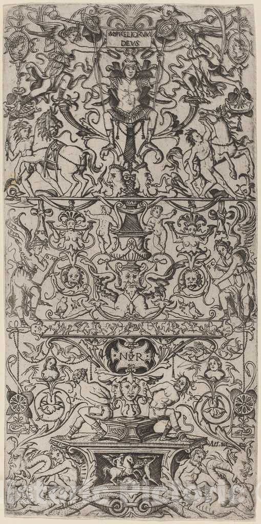Art Print : Nicoletto da Modena, Ornament Panel: Mars, God of Battles, c. 1507 - Vintage Wall Art