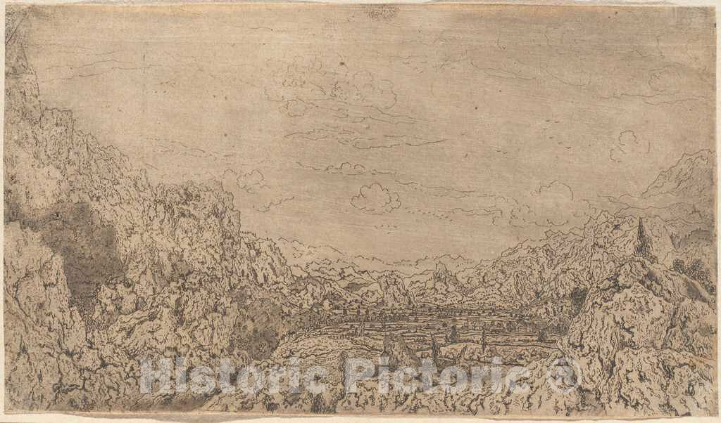 Art Print : Hercules Seghers, The Enclosed Valley - Vintage Wall Art