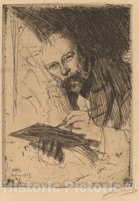 Art Print : Anders Zorn, Carl Larsson, 1897 - Vintage Wall Art