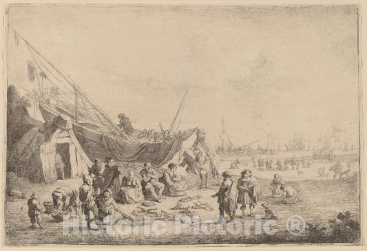 Art Print : Peeter Bout, The Fishmongers - Vintage Wall Art