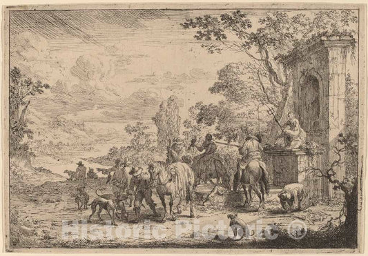 Art Print : Peeter Bout, Huntsmen Resting - Vintage Wall Art