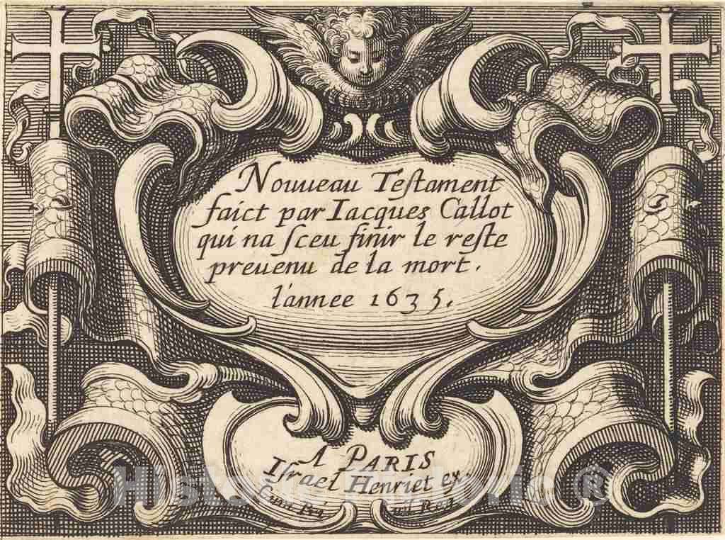 Art Print : Abraham Bosse, Frontispiece for Callot's The New Testament, 1635 - Vintage Wall Art