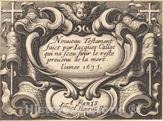 Art Print : Abraham Bosse, Frontispiece for Callot's The New Testament, 1635 - Vintage Wall Art