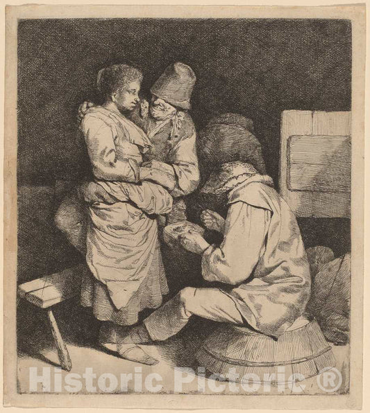 Art Print : Cornelis Bega, The Young Innkeeper - Vintage Wall Art