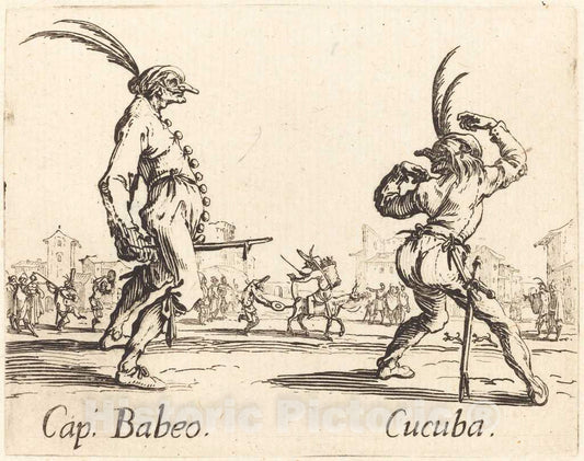 Art Print : Jacques Callot, Cap. Babeo and Cucuba, c. 1622 - Vintage Wall Art