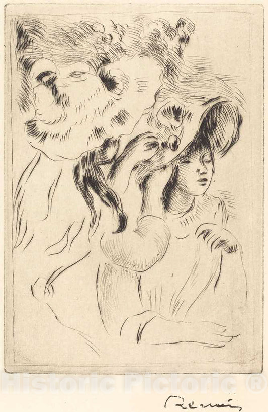 Art Print : Auguste Renoir, The Hat Pin (Le Chapeau epingle), 1894 - Vintage Wall Art