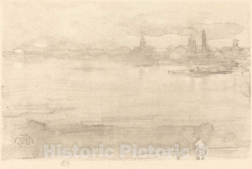 Art Print : James McNeill Whistler, Early Morning, 1878 - Vintage Wall Art