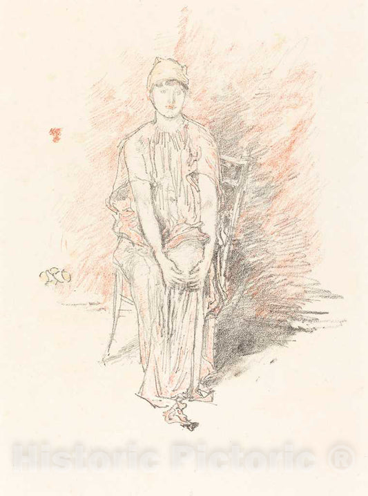 Art Print : James McNeill Whistler, Figure Study in Colors, 1890 - Vintage Wall Art