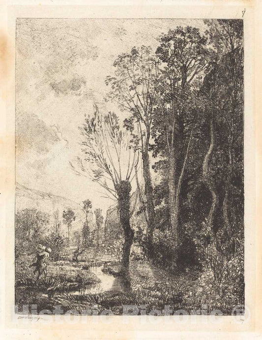 Art Print : Charles-FranÃ§ois Daubigny, Satyr (Le Satyre), 1850 - Vintage Wall Art