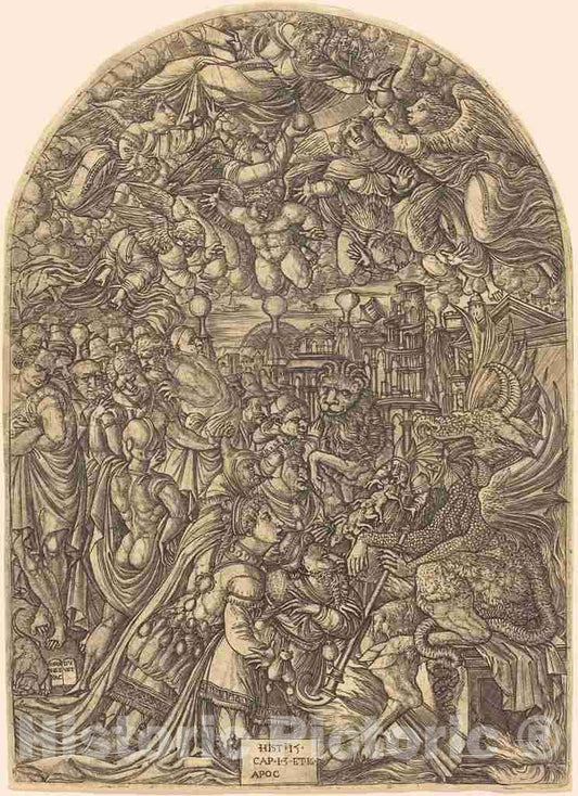 Art Print : Jean Duvet, The Dragon and The Beast, c.1551 - Vintage Wall Art