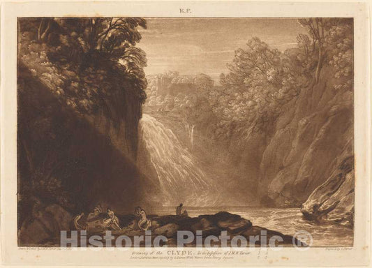 Art Print : Turner and Turner, The Fall of The Clyde, 1809 - Vintage Wall Art