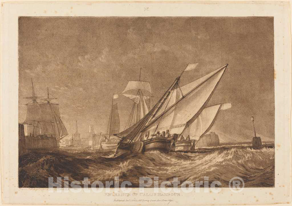 Art Print : Joseph Mallord William Turner, Entrance of Calais Harbour, 1816 - Vintage Wall Art