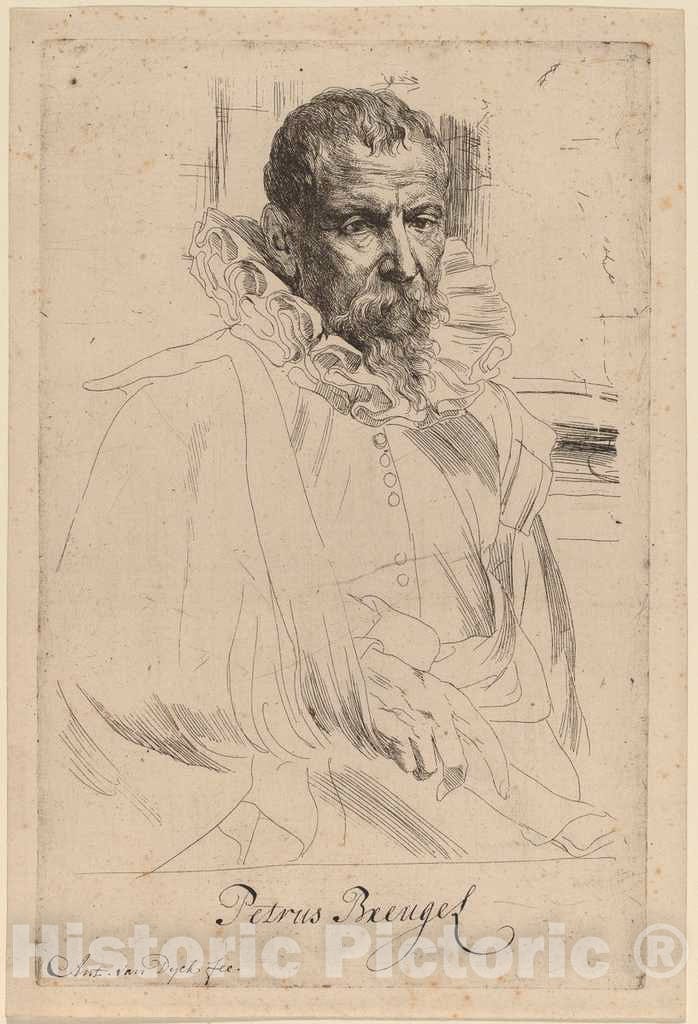 Art Print : Sir Anthony Van Dyck, Pieter Bruegel The Younger, c.1634 - Vintage Wall Art
