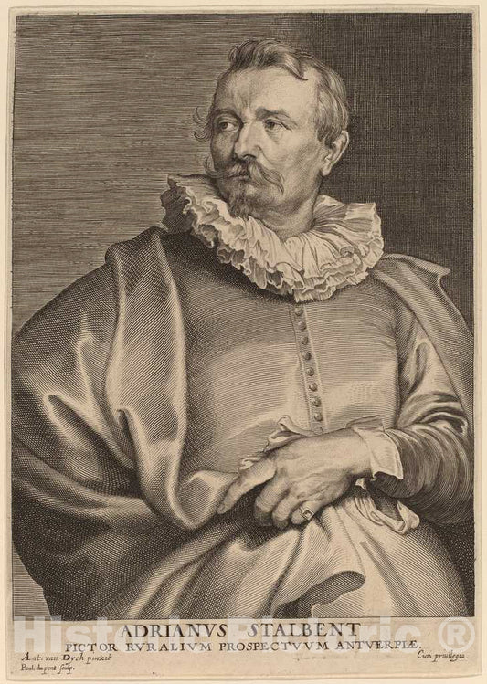 Art Print : Pontius After Van Dyck, Adriaen Van Stalbemt, c.1634 - Vintage Wall Art