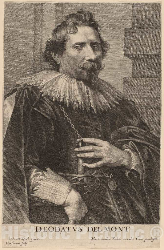 Art Print : Vorsterman After Van Dyck, Deodat Delmont, c.1634 - Vintage Wall Art