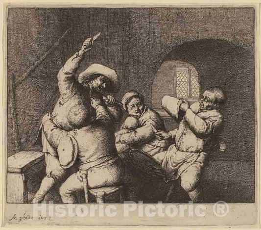Art Print : Adriaen Van Ostade, Peasants' Quarrel, 1653 - Vintage Wall Art