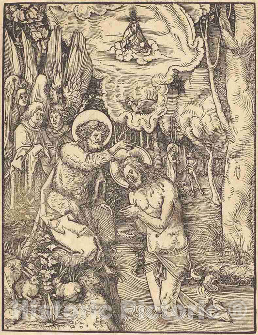 Art Print : Hans Wechtlin I, Baptism in Jordan - Vintage Wall Art