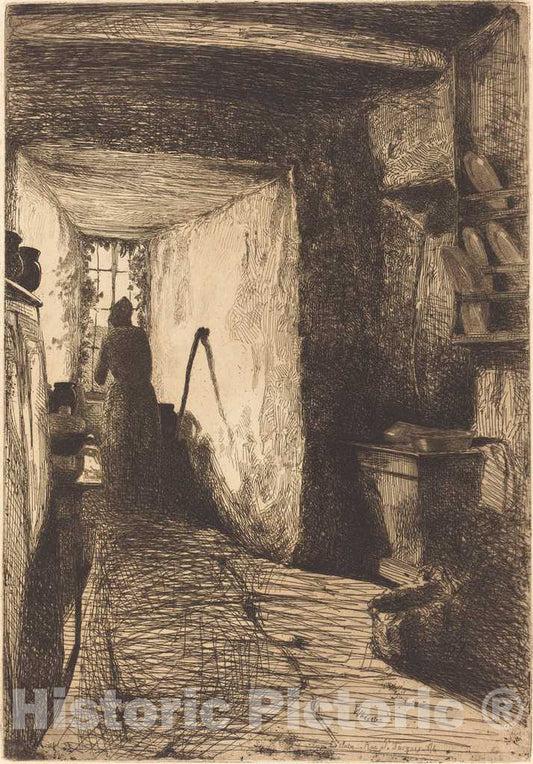 Art Print : James McNeill Whistler, The Kitchen, 1858 - Vintage Wall Art