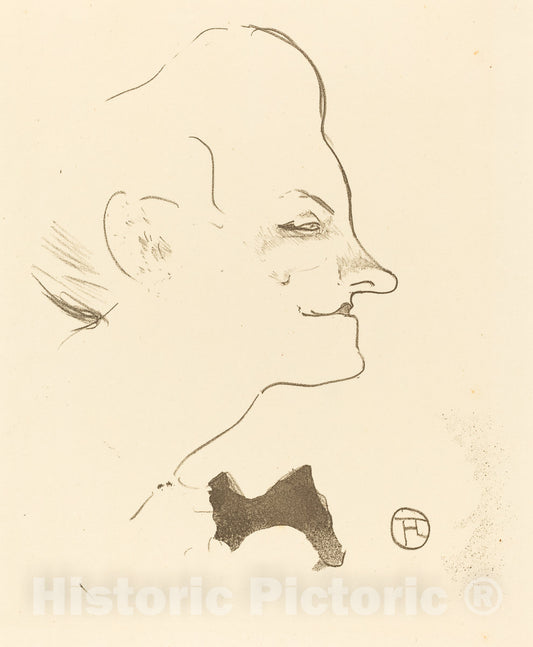 Art Print : Henri de Toulouse-Lautrec, Yvette Guilbert, 1893 - Vintage Wall Art
