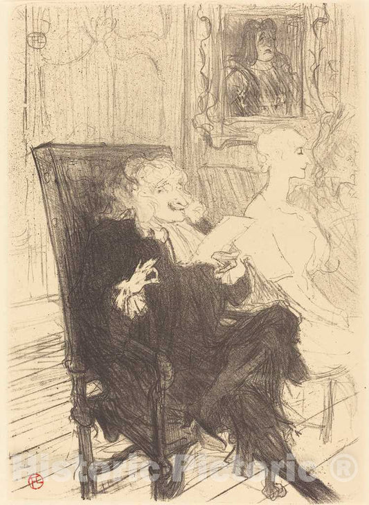 Art Print : Henri de Toulouse-Lautrec, Leloir and Moreno in Les Femmes savantes (Leloir et Moreno Dans Les Femmes savantes), 1894 - Vintage Wall Art