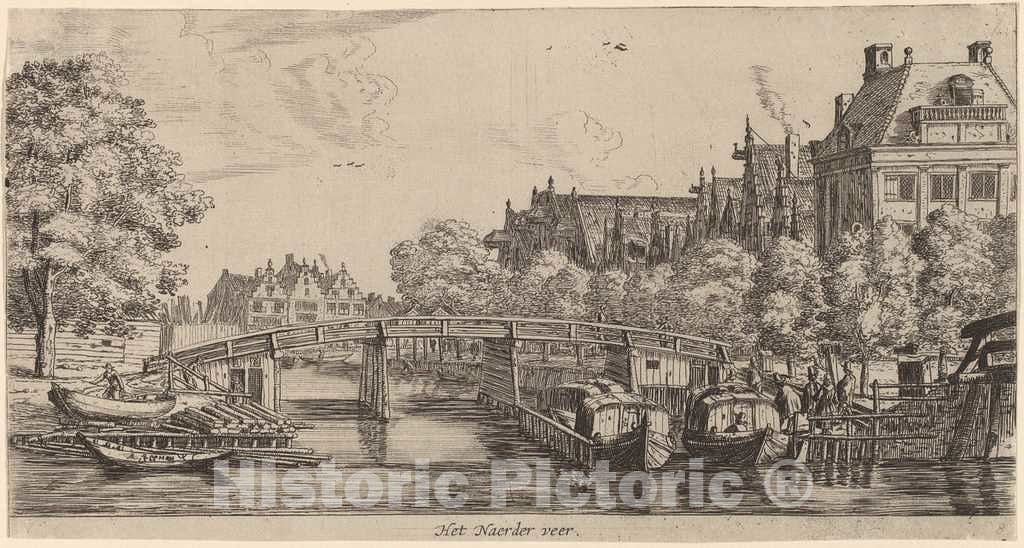 Art Print : Reinier Nooms, The Ferry to Naarden (Het Naerder Veer) - Vintage Wall Art