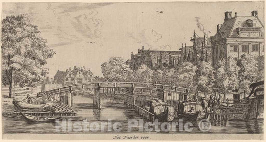 Art Print : Reinier Nooms, The Ferry to Naarden (Het Naerder Veer) - Vintage Wall Art