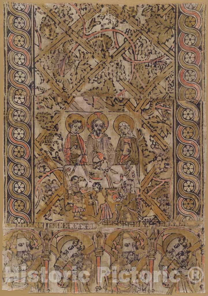Art Print : A Lectern Cloth with The Marriage at Cana, c. 1400 - Vintage Wall Art